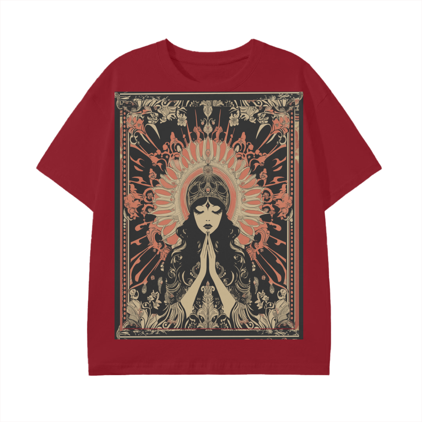 Retro mystic art noveau Levant boho prayer festival eace prayer goddess Unisex Classic T-Shirt - 180 GSM