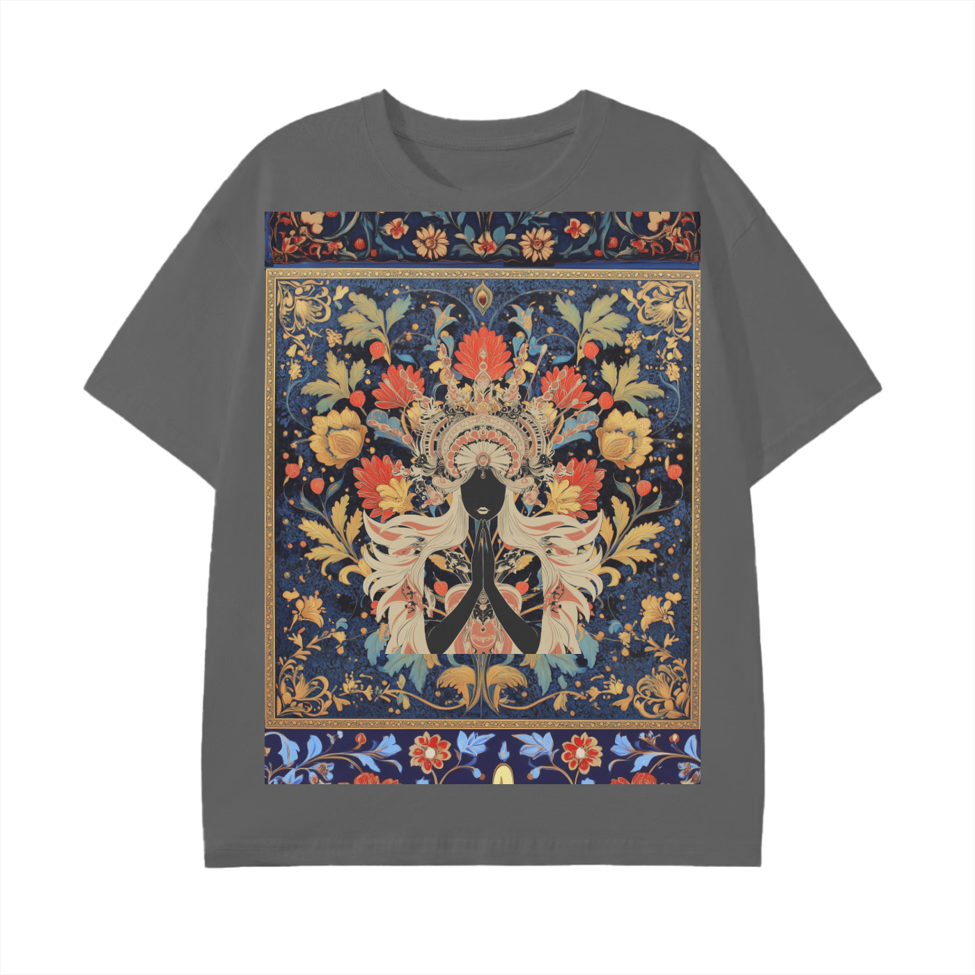Dark Levant Eastern Nile Boho Floral Prayer Goddess Graphic Festival Unisex Classic T-Shirt