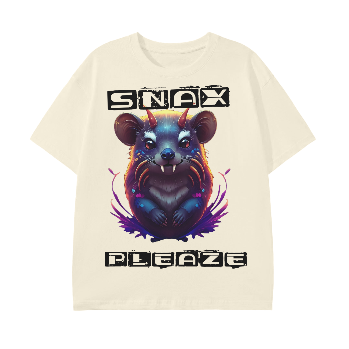 Hyrax Snax Please Yokai Anime Horn Flame Graphic Unisex Classic T-Shirt