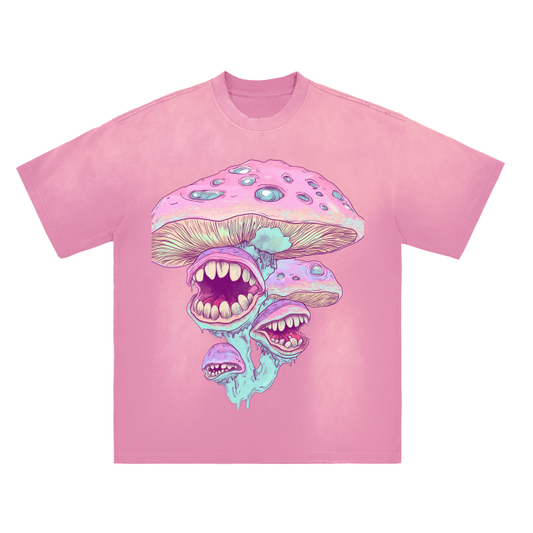 mushroom,grunge,punk,pastel,,funji,pastel pink,futuristic, ,seampunk,teeth
