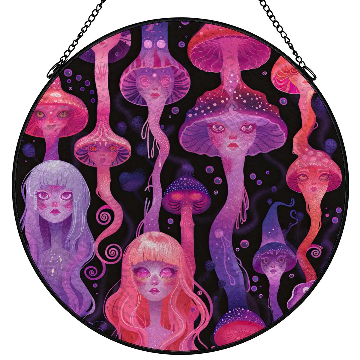 Jellyfish Stained Glass SuncatcherJellyfish Pastel Laava lamp Anime Drip Neon Glow Purple Pink Pastel Rave Goddess Window Hanging
