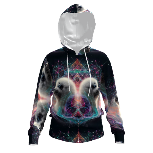 Fractal Sacred Geometry Psy Harp Seal Festival Trance All-Over Print Men's Zip Hoodie