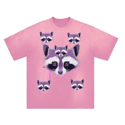 Racoon Pastel Goth Grunge Goo Slime Drip Reflective Cute Horror Boyfriend Fit Goblin Cottage Core Monkey Washed Distressed Drop Shoulder Cre