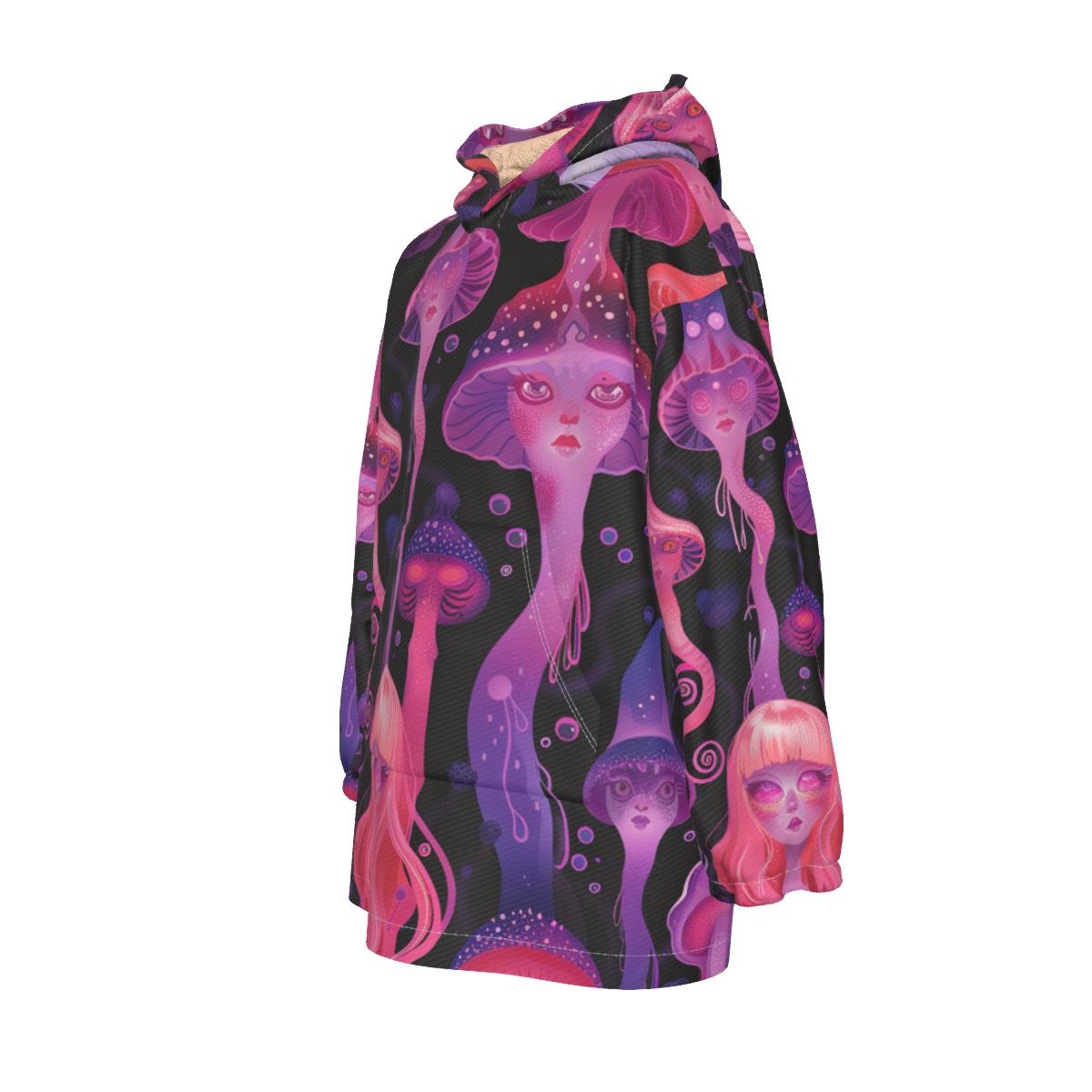 All-Over Print Kid's Sherpa Fleece Hoodie Blanket