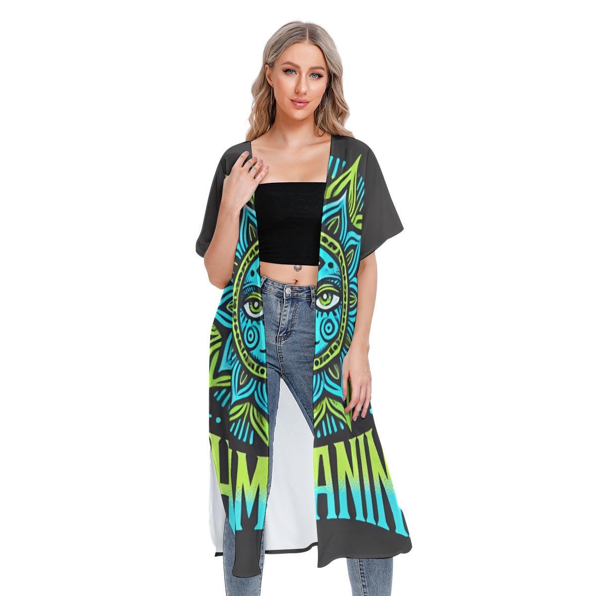 All-Over Print Women's Short Sleeve Cardigan