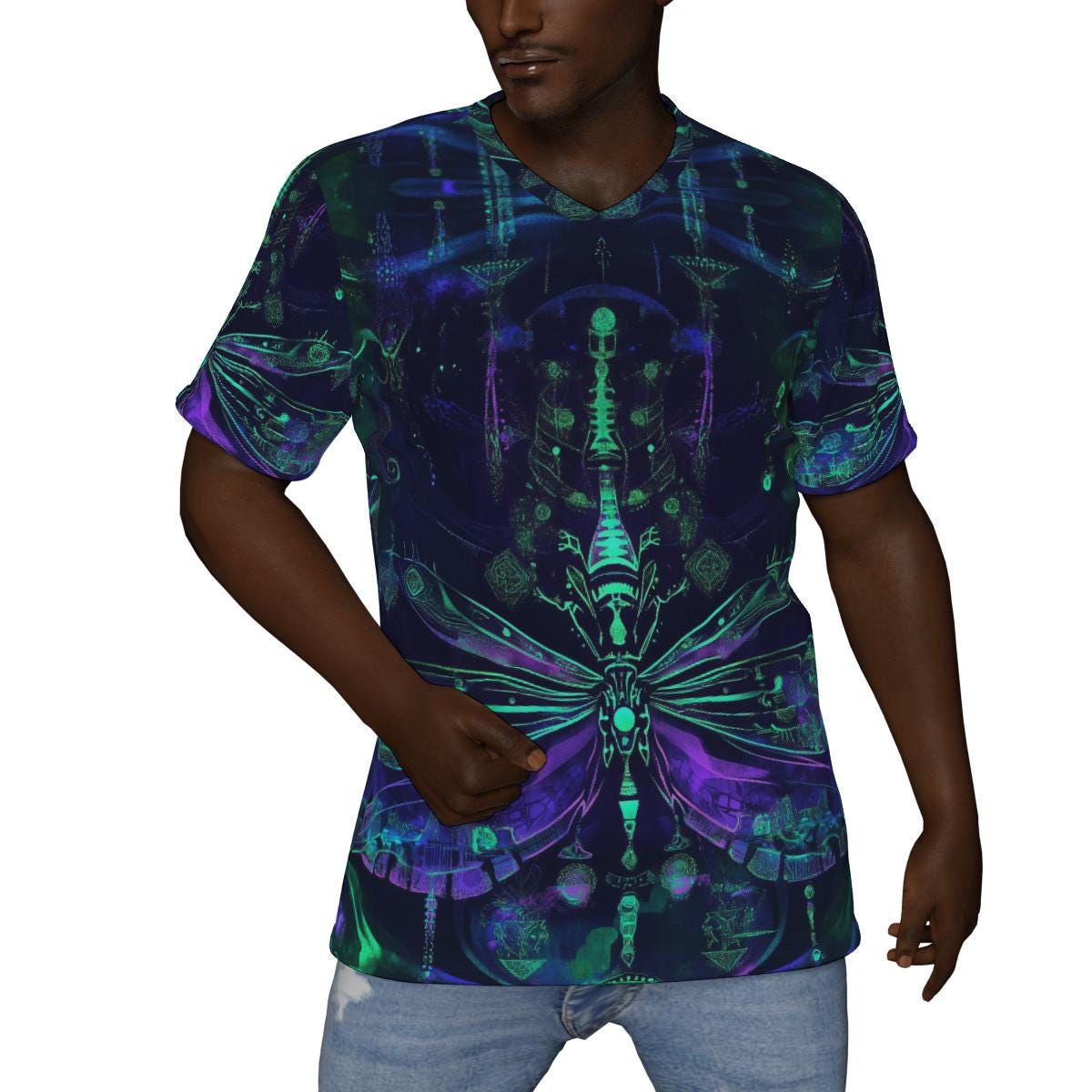 All-Over Print V-Neck T-Shirt