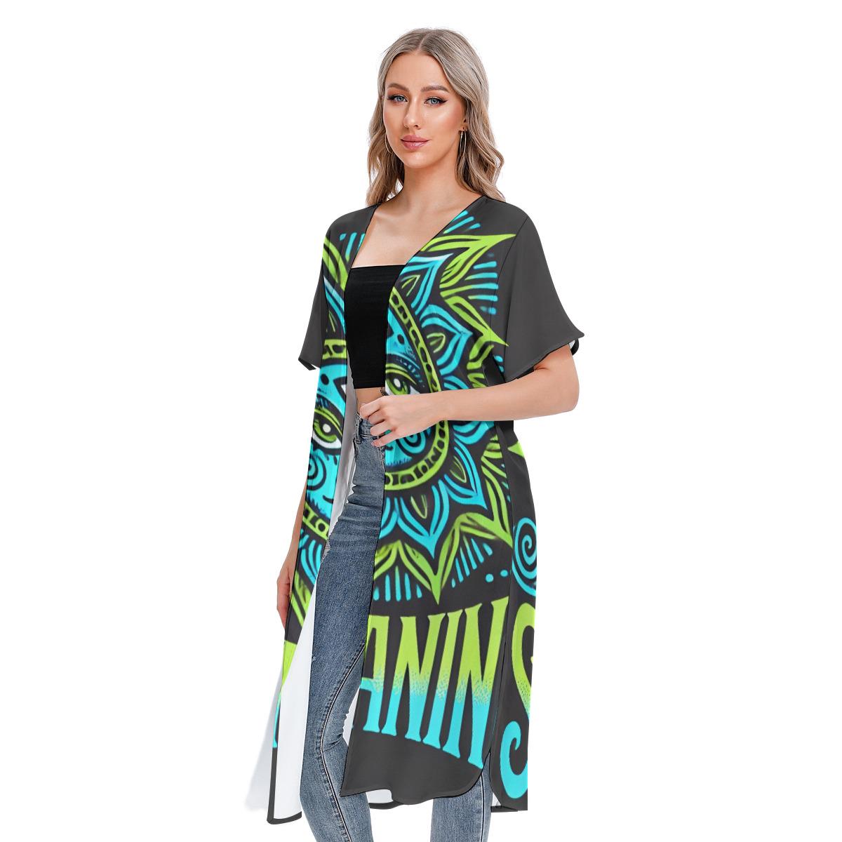 All-Over Print Women's Short Sleeve Cardigan