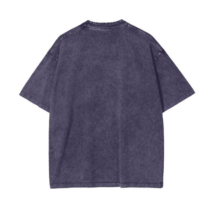 Purple Psychedelic Waffle Squirrel F Karen 4 Sean Psy Festival EDM Acid Wash Oversize T-Shirt - 250 GSM