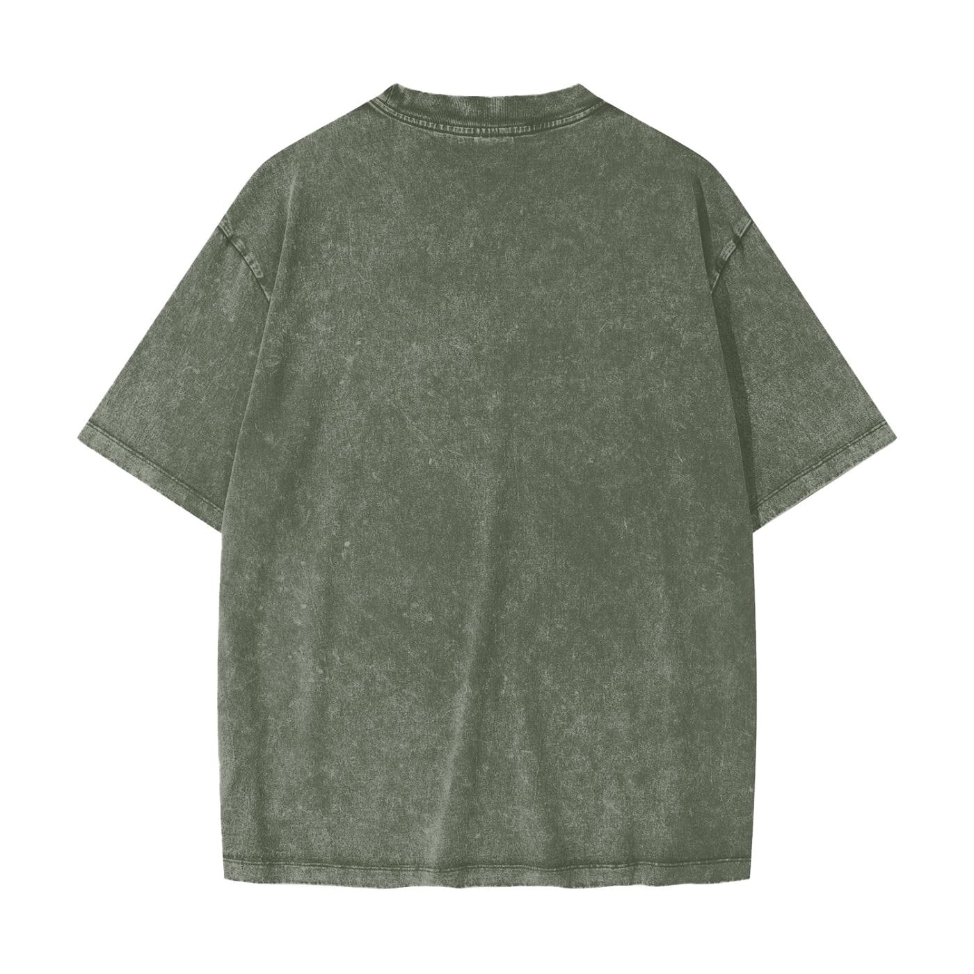 Thorned Metal Grunge Goth Opossum Heart Valentines Day Streetwear American Vintage Waxed Dyed Washed  Heavyweight 100% Cotton T-Shirt
