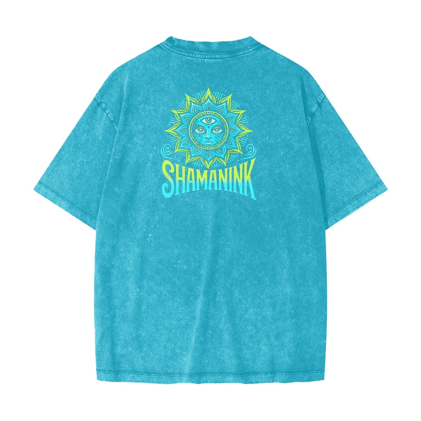 Beach Grunge Wash Sun Crown Pleiadean Psy Alien Figural Contrast Touchdown Streetwear American Vintage Waxed Dyed Washed  Heavyweight 100% C