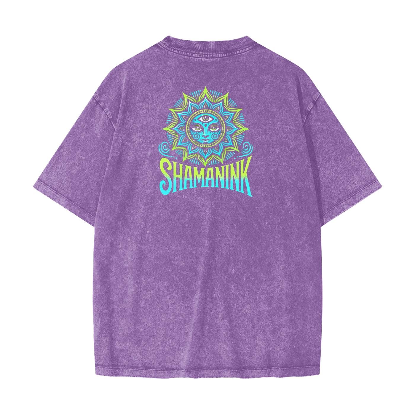 Beach Grunge Wash Sun Crown Pleiadean Psy Alien Figural Contrast Touchdown Streetwear American Vintage Waxed Dyed Washed  Heavyweight 100% C