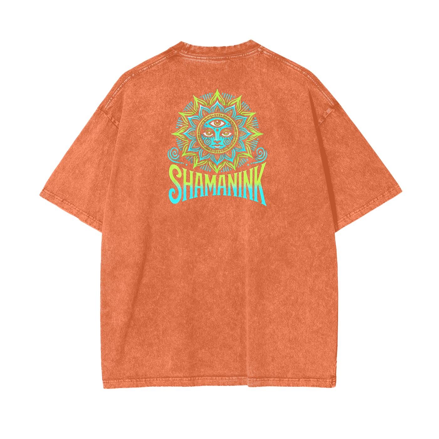 Neon Drip Psychedelic Dimensional Lumerian Atlantis Doorway Festival Psy Acid Wash Oversize T-Shirt -