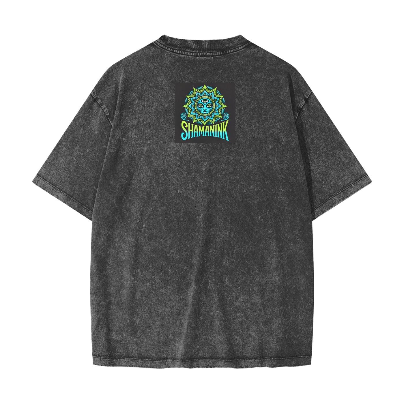 Anime Neon Jellyfish Laava Lamp Yokai Woman Rave Liquid Drip Streetwear American Vintage Waxed Dyed Washed  Heavyweight 100% Cotton T-Shirt