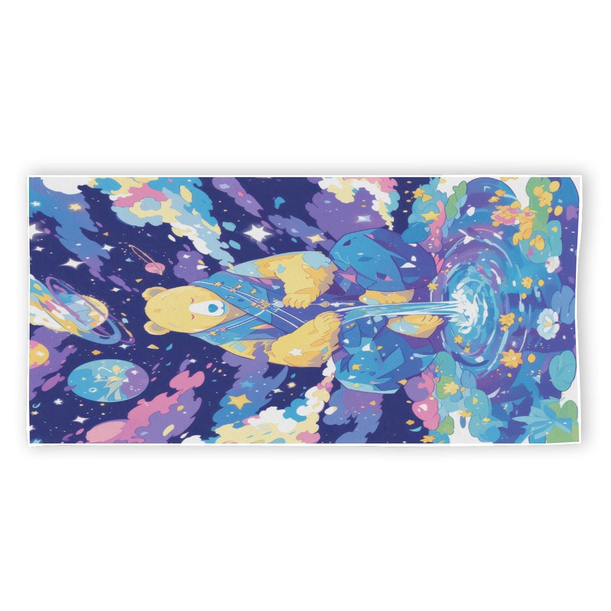 Galactic Space Psychedelic Clouds Grateful Bear Water Colorful Pools Alt Rectangular Beach Towel