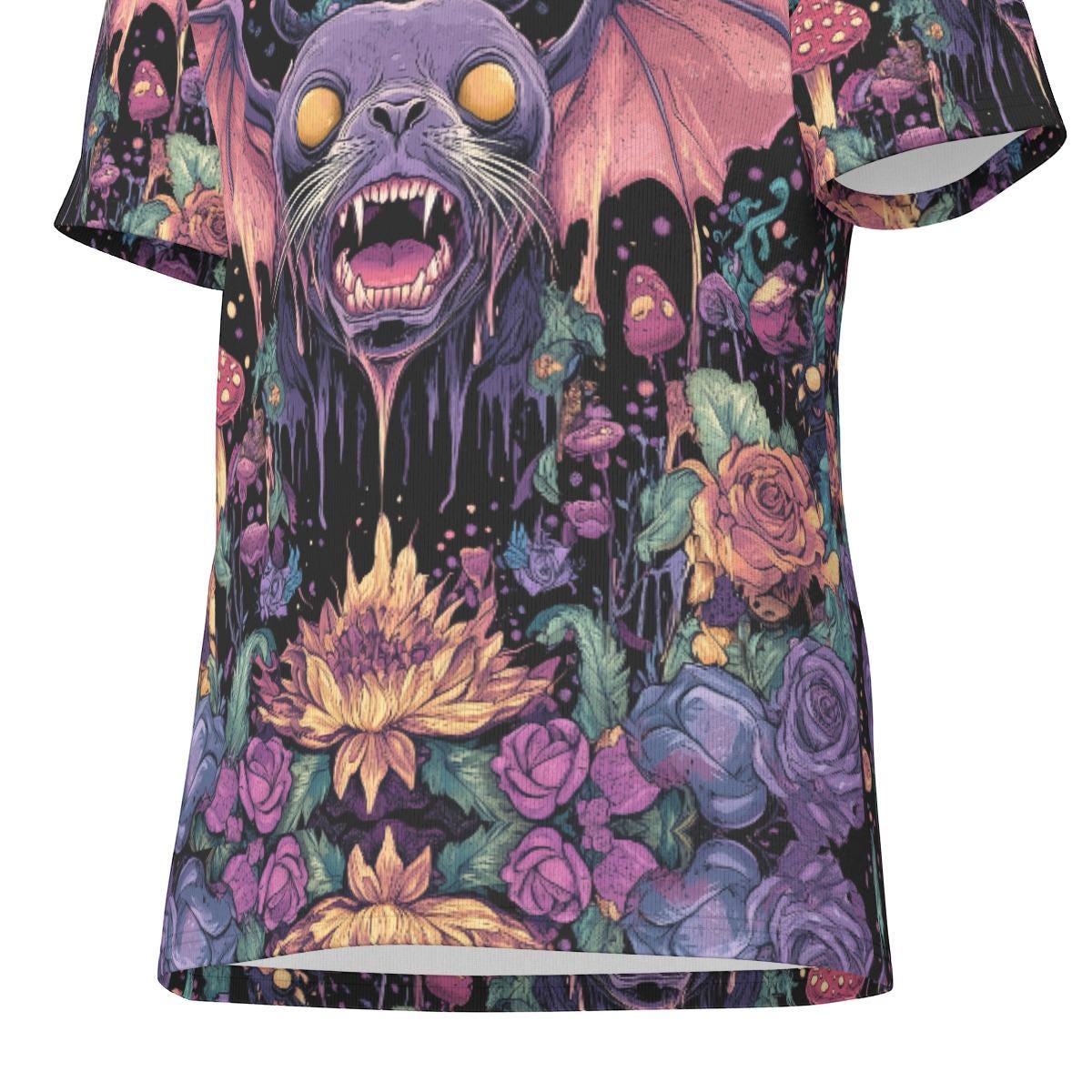 Seal Bat Lotus Goth Purple Twilight Psy Woods Festival Mushroom Psy Drip Men's Shirt Cotton