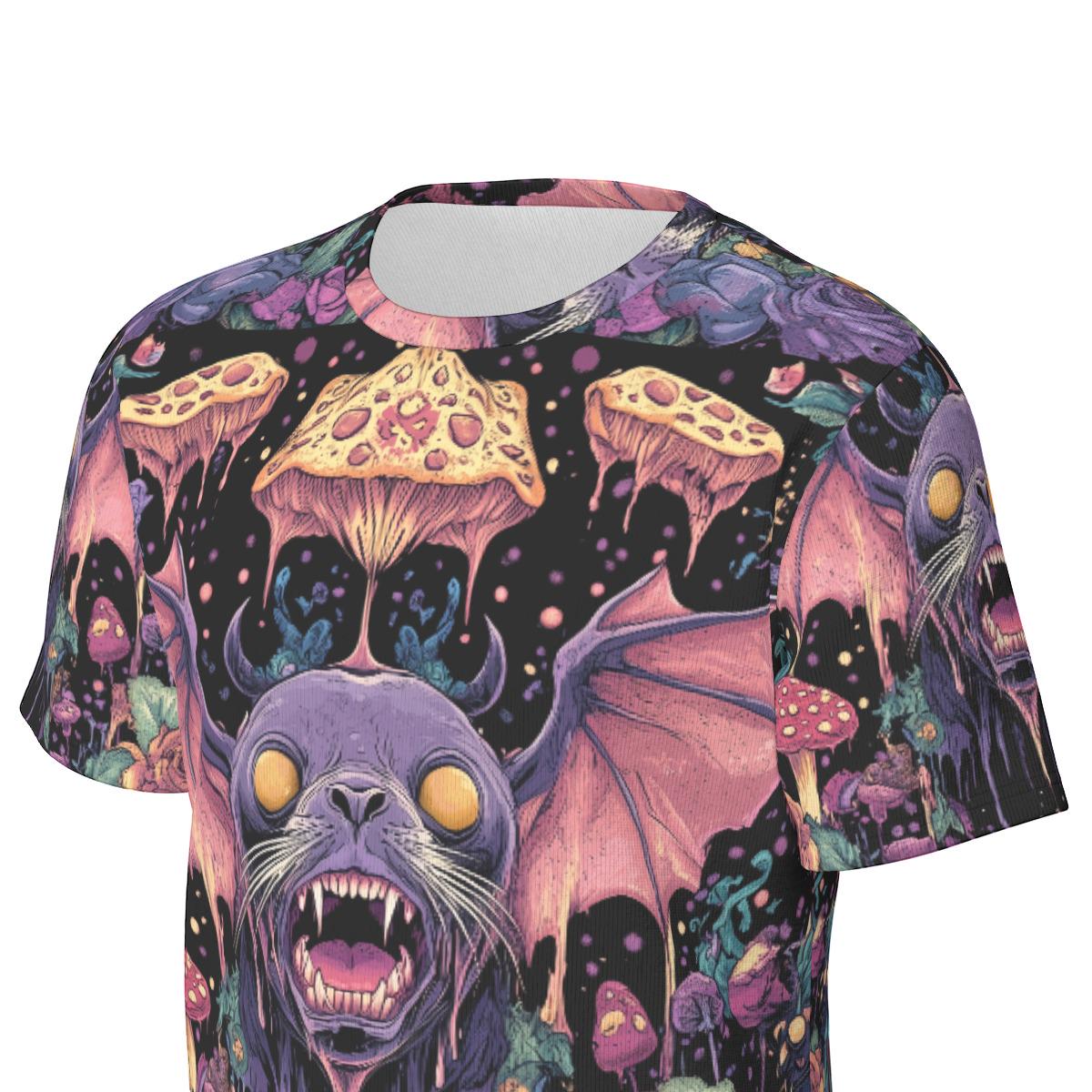 Seal Bat Lotus Goth Purple Twilight Psy Woods Festival Mushroom Psy Drip Men's Shirt Cotton