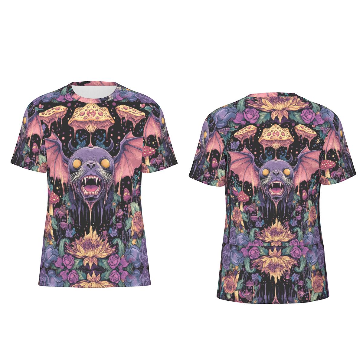 Seal Bat Lotus Goth Purple Twilight Psy Woods Festival Mushroom Psy Drip Men's Shirt Cotton