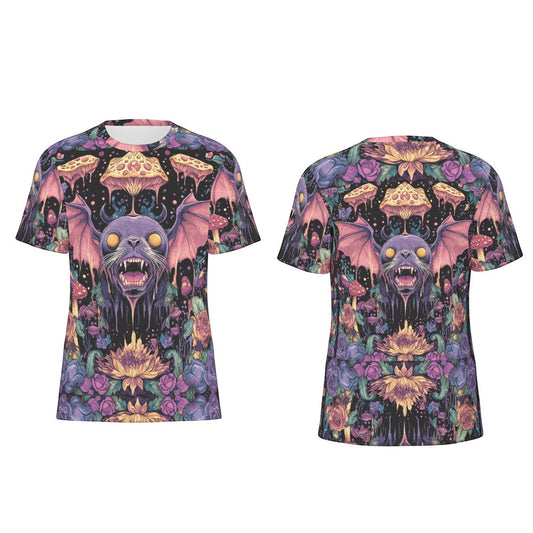 Seal Bat Lotus Goth Purple Twilight Psy Woods Festival Mushroom Psy Drip Men's Shirt Cotton