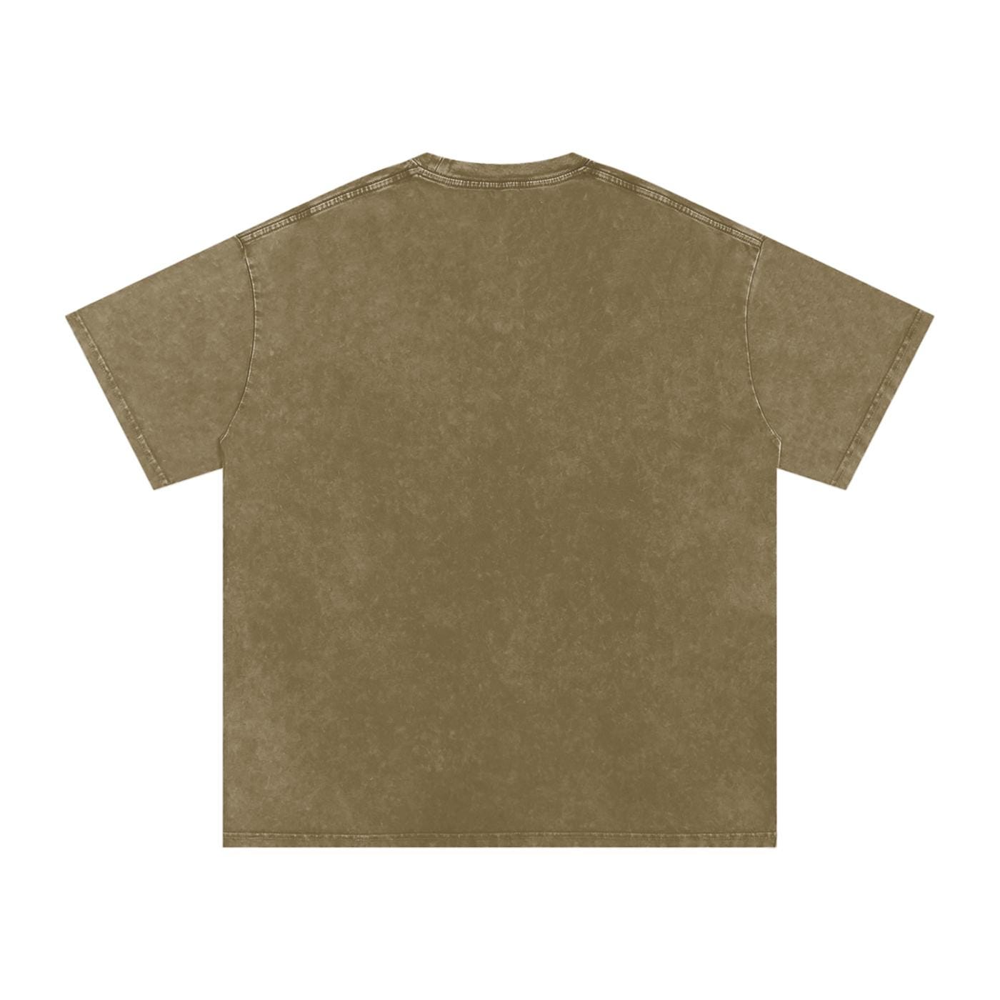 Dark Opossum Night Mushroom Field Vine Border Psychedelic Shaman Ink Poster Acid Wash Oversize T-Shirt