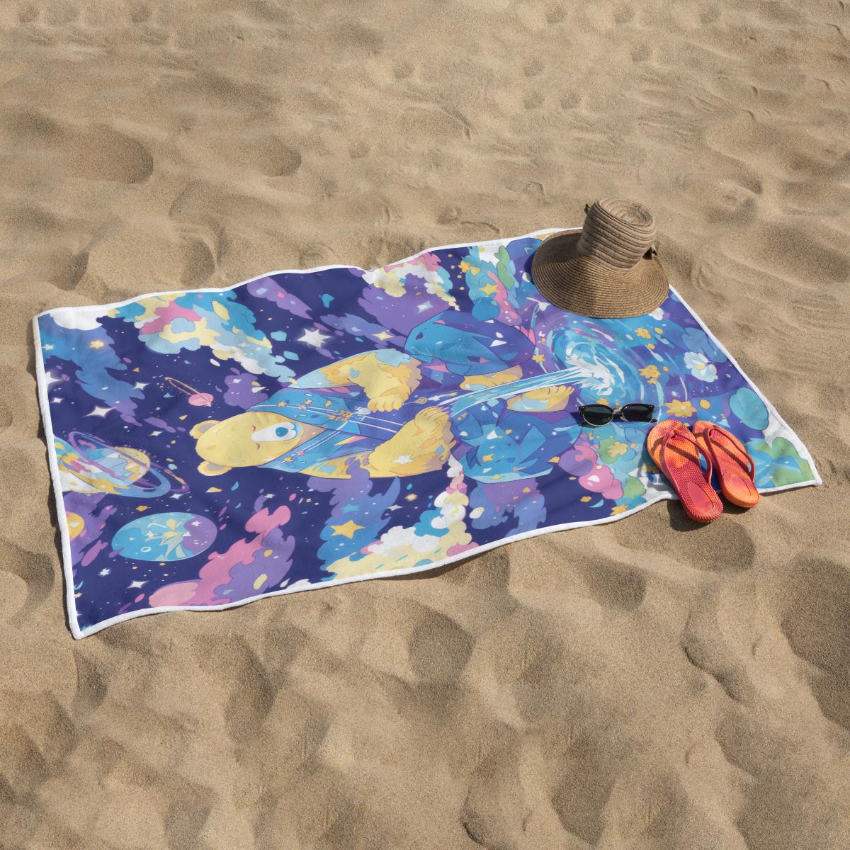 Galactic Space Psychedelic Clouds Grateful Bear Water Colorful Pools Alt Rectangular Beach Towel