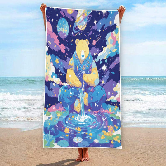 Galactic Space Psychedelic Clouds Grateful Bear Water Colorful Pools Alt Rectangular Beach Towel