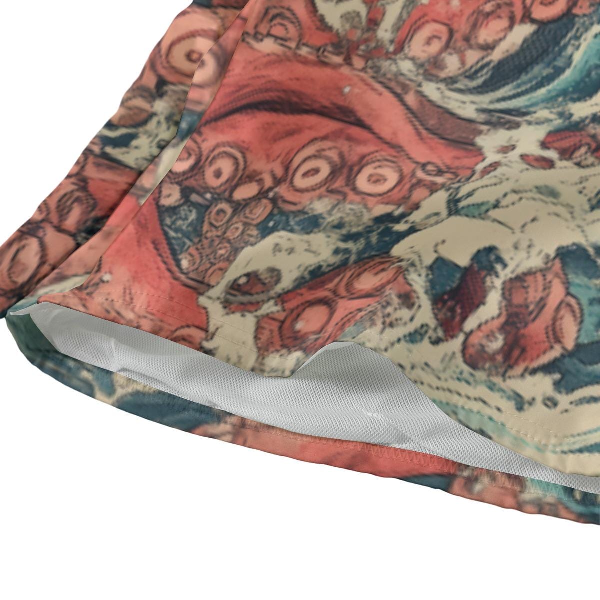 Anime-Inspired Kraken & Seal Swim Shorts | Colorful Edo Japan Yokai Ocean Wave Beachwear Summer Swim Trunks