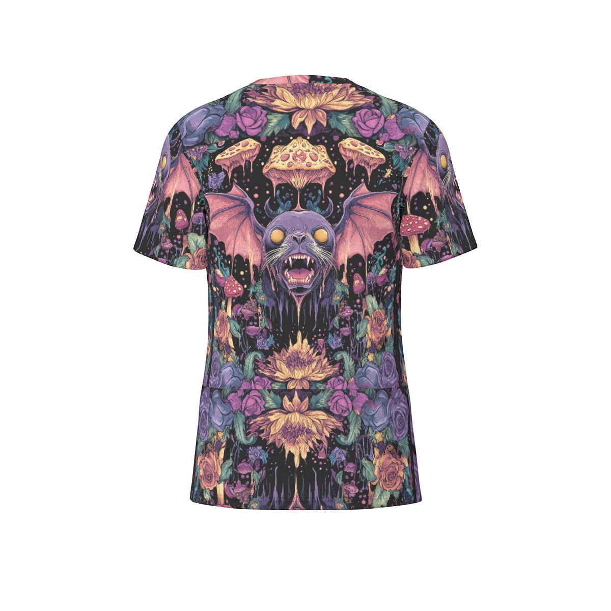 Seal Bat Lotus Goth Purple Twilight Psy Woods Festival Mushroom Psy Drip Men's Shirt Cotton