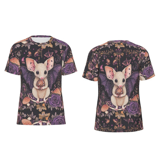 Possum Mouse Bat Berry Strawberry Goth Cottagecore Mushroom Festival Rose Psy Drip Cotton Shirt