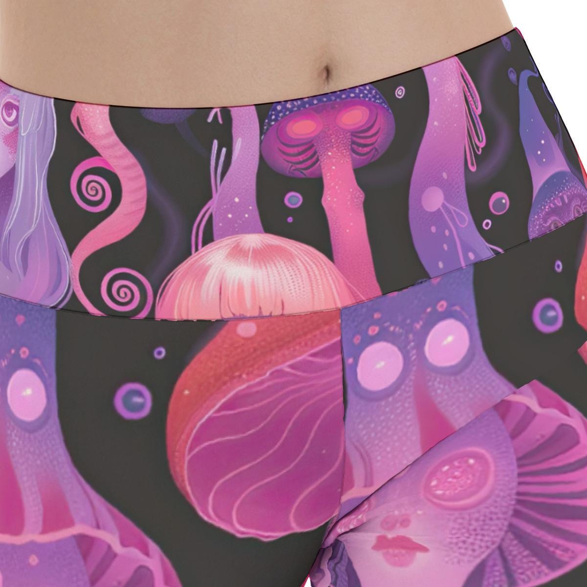 Jellyfish Rave Neon Anime Laavalamp Pastel Lavender Lilac Pink Drip Festival Psy Flare Leggings