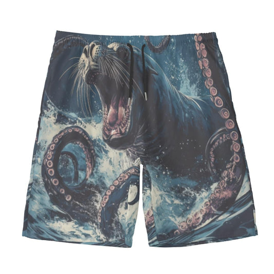 Mens Swim Trunks  Kraken Tentacle AllOver Print Beach Shorts
