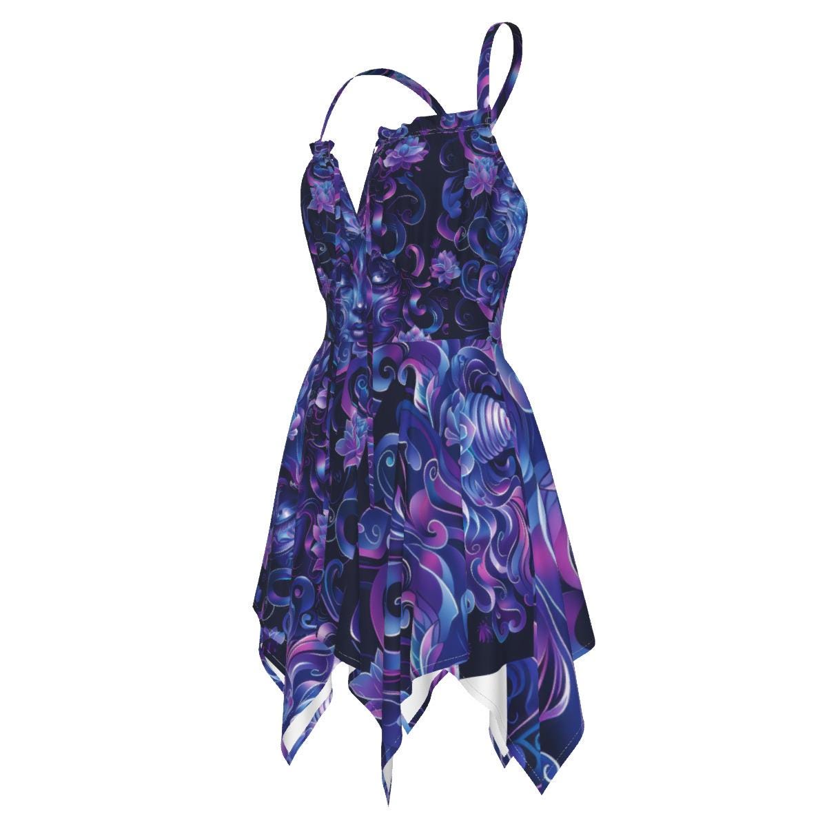 Ultramarine Purple Strappy Dress – Fairy Forest Rave Wear