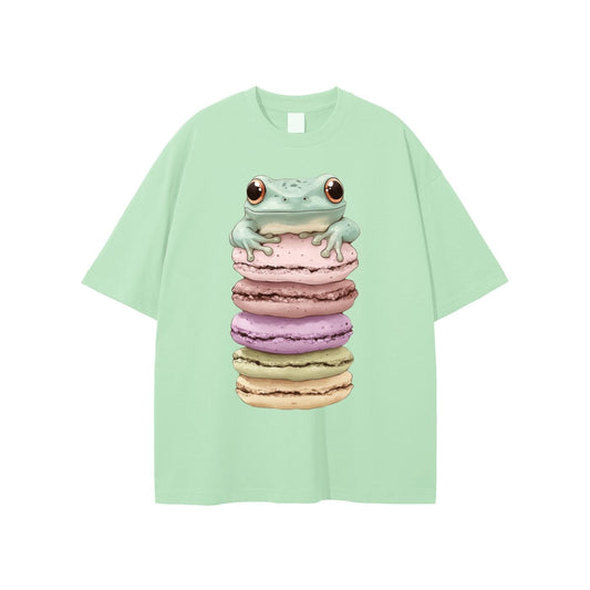 Happy Macaroon Rain Frog Unisex Pastelcore Beach T-shirt