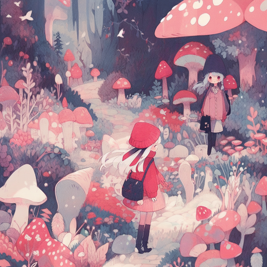 Mushroom Anime Pastel Scene Unisex Tee