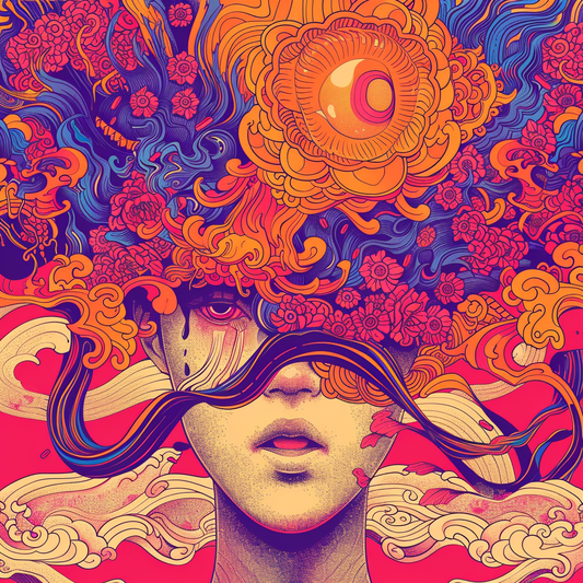 Orange Vivid Flower Head Lady Hot Avant