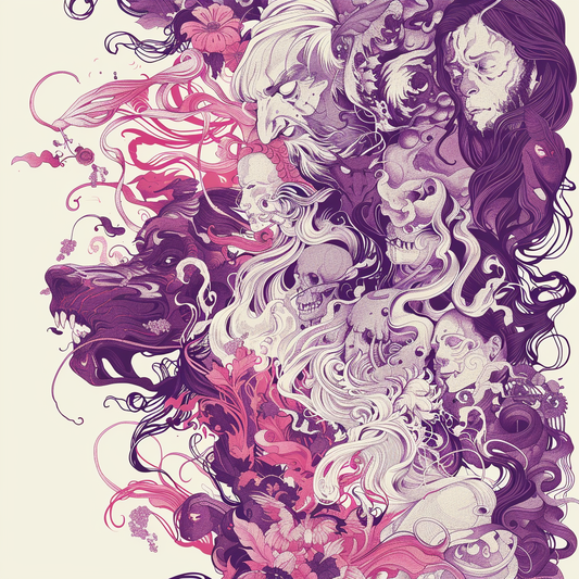 Purple Pink Swirl Scene Unisex Tee