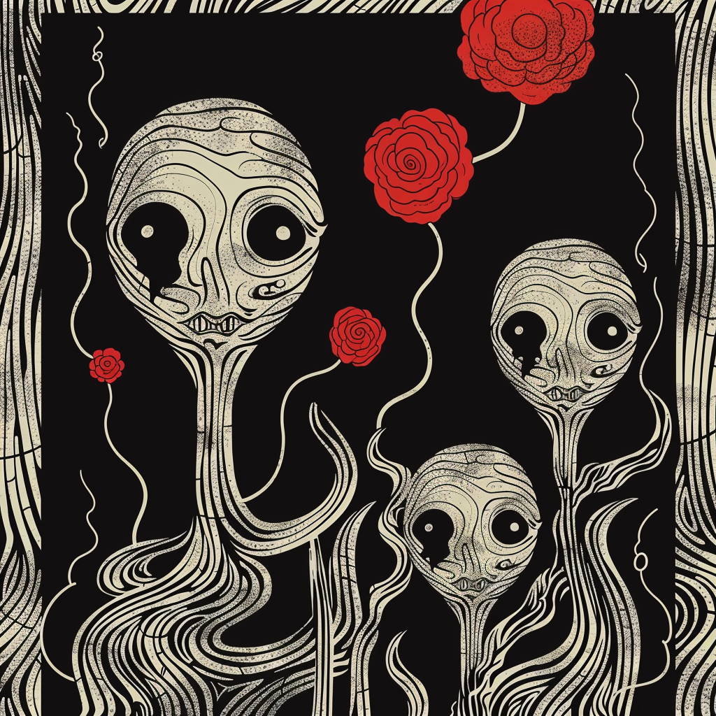 Skull Floral Red Flower Horror Unisex Tee