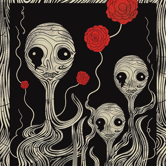 Skull Floral Red Flower Horror Unisex Tee