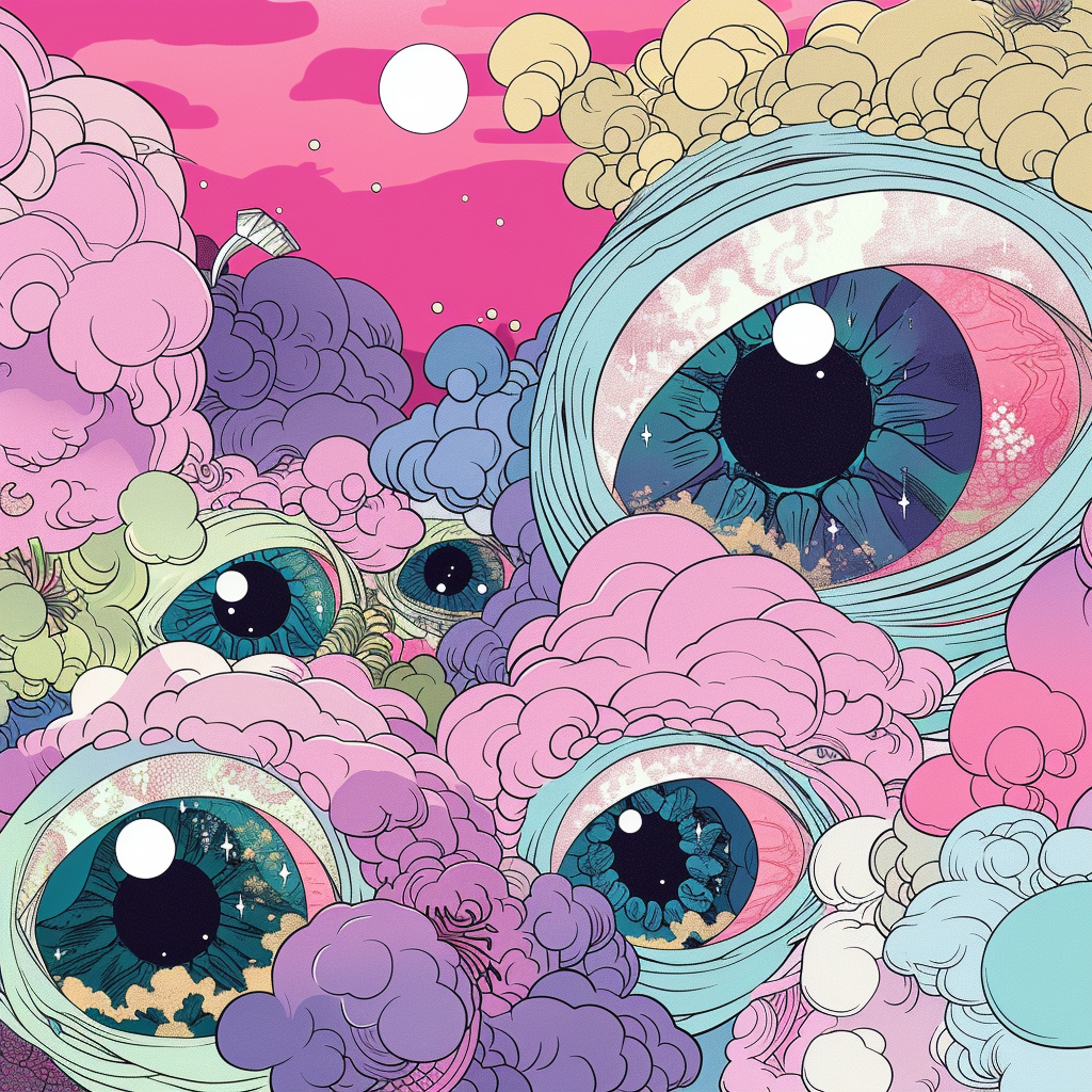 Pink Eye Pastel Sun Scene Unisex Tee