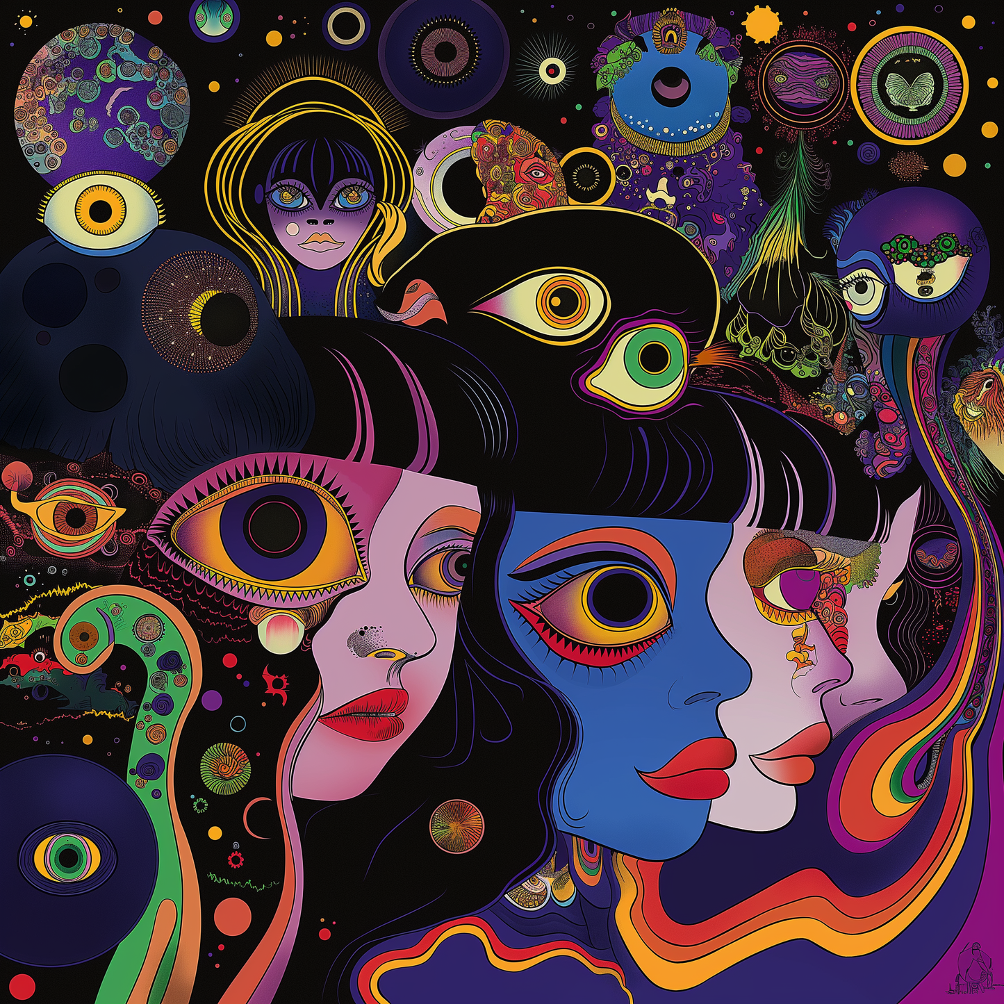 Galactic Psyche Avant art eye girl Unisex Tee