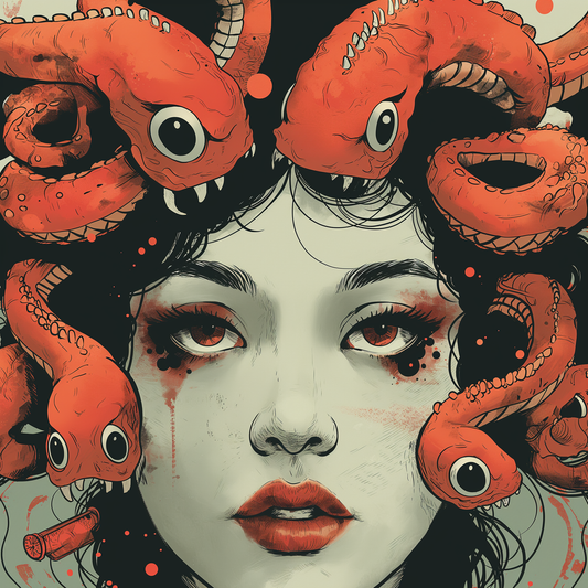 Fish Woman Ink Anime Face Unisex Tee