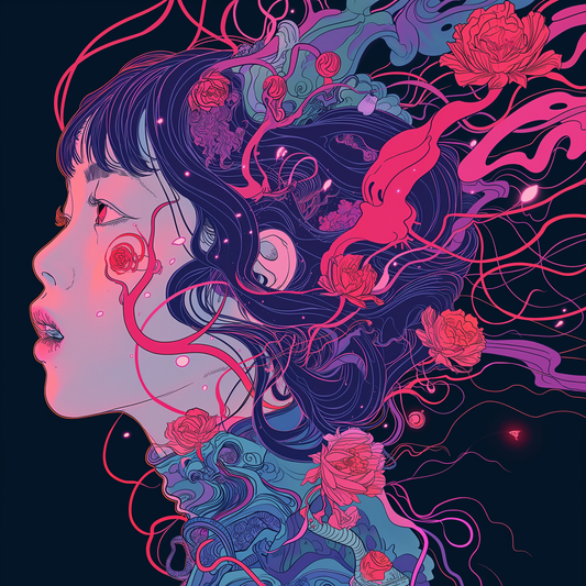 Wire Floral Vines UV Anime Avant Unisex Tee