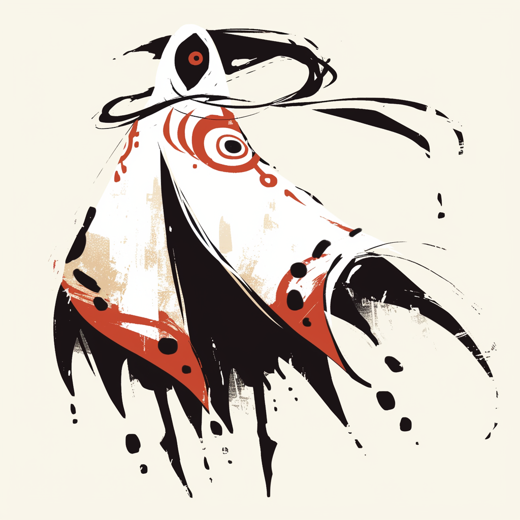 Cloaked Figure Smoke Yokai Ink Circle White Unisex Tee
