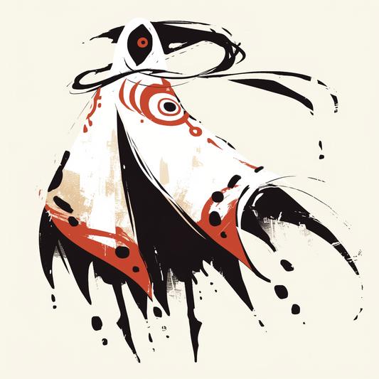 Cloaked Figure Smoke Yokai Ink Circle White Unisex Tee