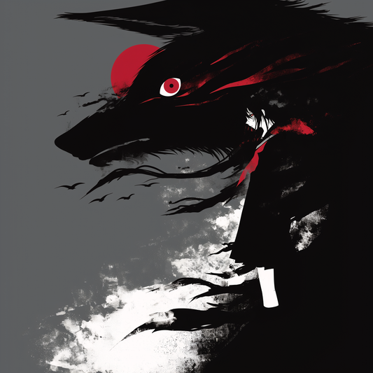 Shadow Self Anime Profile Red Eye Moon Unisex Tee