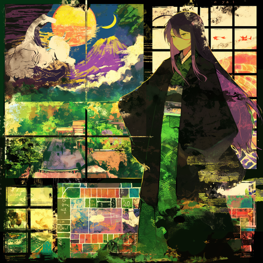 Stain Glass Kimono Anime Man Unisex Tee