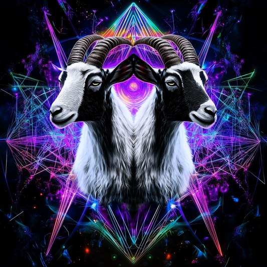 Goat Sacred Geometry Fractal Unisex Tee