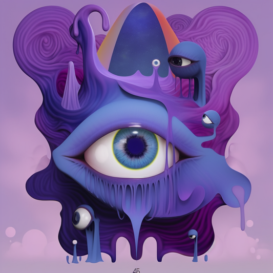 Purple Wierdcore eyedrip Picas Abstract Unisex Tee