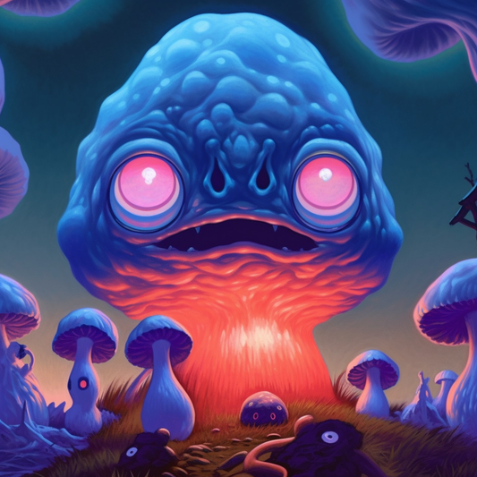 Shroom UV Yokai Trippy Psyche Alien Unisex Tee