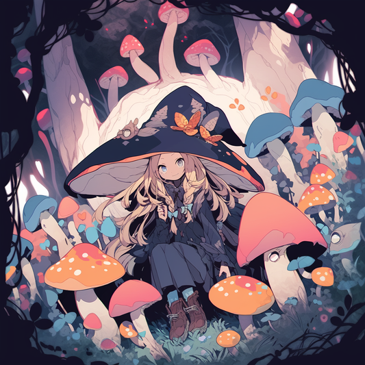Oversized hat anime Shroom Forest Woodland Unisex Tee