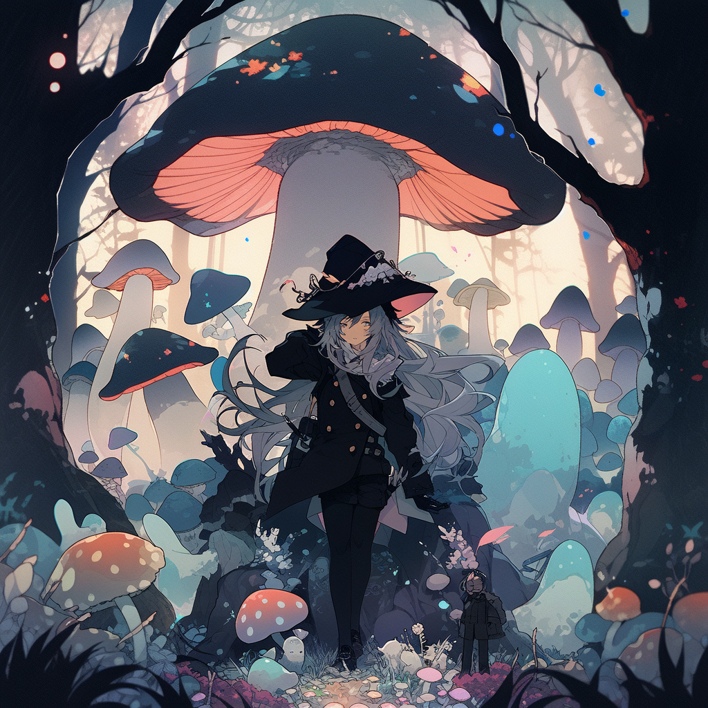 Black Witch Mushroom Fall Cottage Unisex Tee